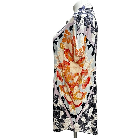 Anthropologie Maeve Hibiscus Bloom Oversized Shirt Dress - Picture 6 of 10